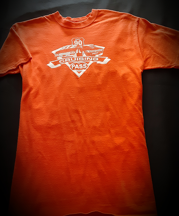 promotional cruising t-shirt in orange